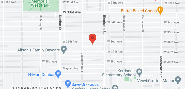 map of 3408 W 36TH AVENUE